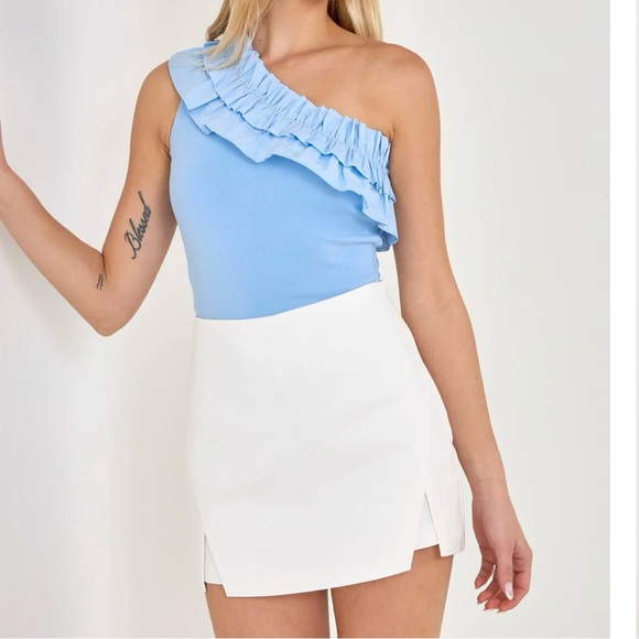 endless rose one shoulder ruffled bodysuit - Picture 1 of 8